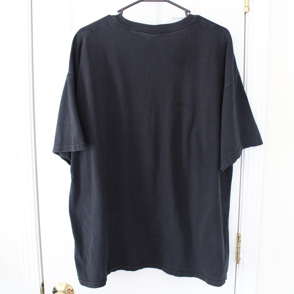 Gildan Vintage Y2K Black Skull American Flag Graphic Tee Mens XL Biker T-Shirt - Picture 4 of 6